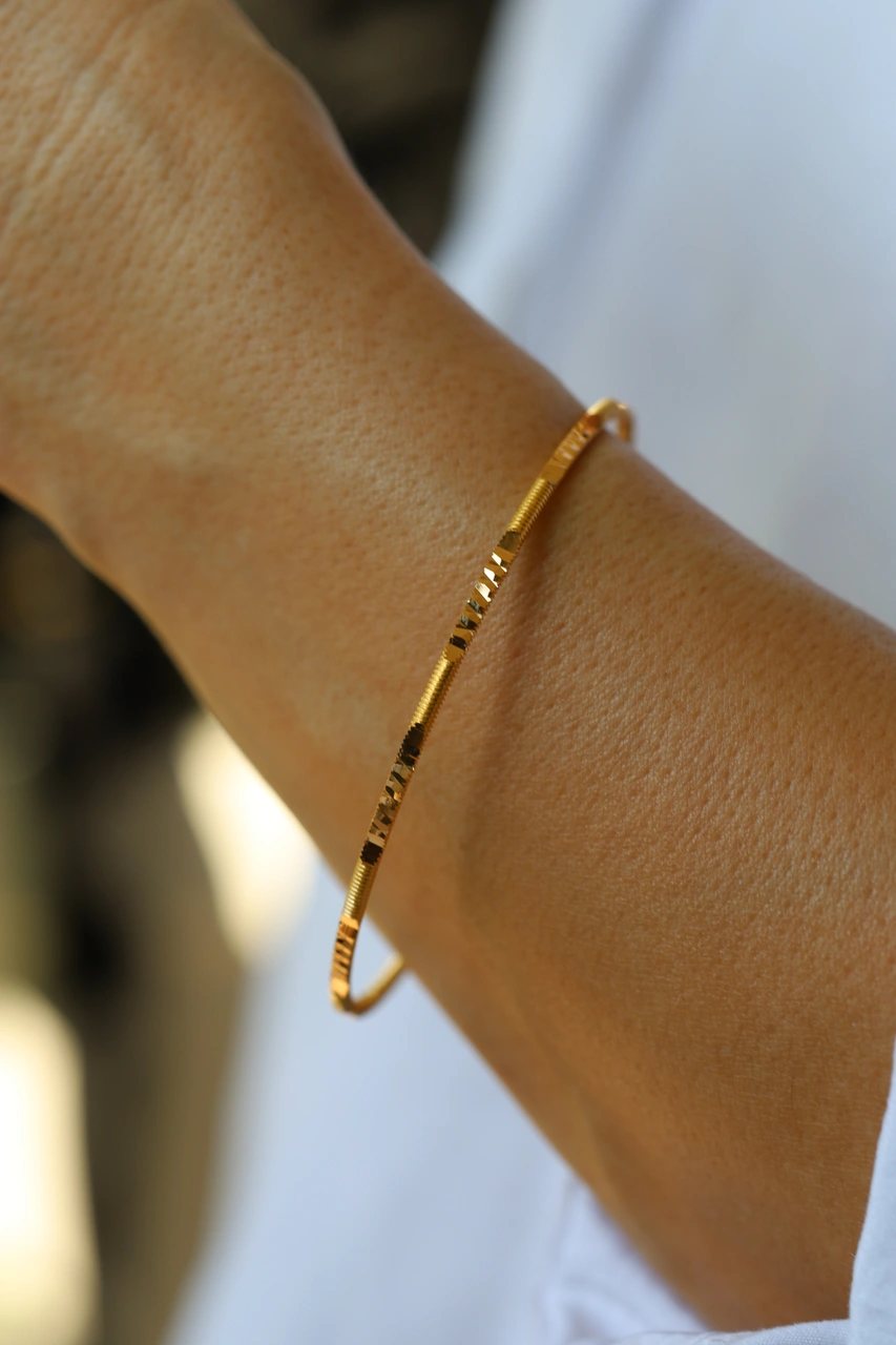 10 Gram 22 Ayar Altın Yatırımlık Kalemli Ajda Bilezik İşçiliksiz Blzk220001