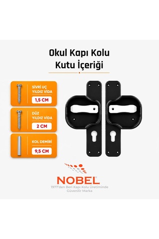 Okul Kapı Kolu Kreş, Anaokulu Ve Sınıf Kapıları İçin Çocuk Korumalı Emniyetli Dayanıklı Plastik Kapı Kolu - Siyah- Beyaz 5 Adet