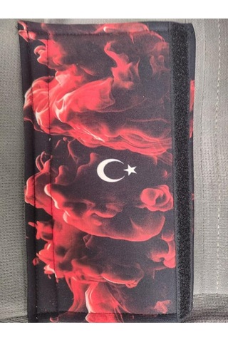 Dijital Baskılı Emniyet Kemeri Pedi, Türk Bayrağı Temalı, 26 Cm, Yumuşak Süngerli, Universal, 2 Adet