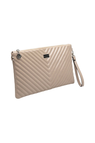 Silver Polo Crash Vizon Kapitone V Kadın Portföy Ve Clutch El Çantası Sp1034