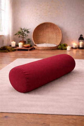 Yuvarlak Zafu Meditasyon Minderi & Bolster Minderi İkili Yoga Meditasyon Minder Seti Bordo