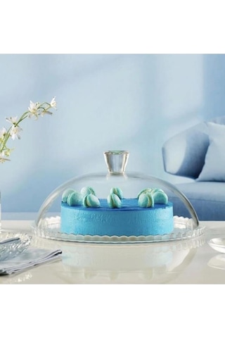 Kapaklı Cam Ayaksız Fanus Kek Fanusu 95198 Patisserie