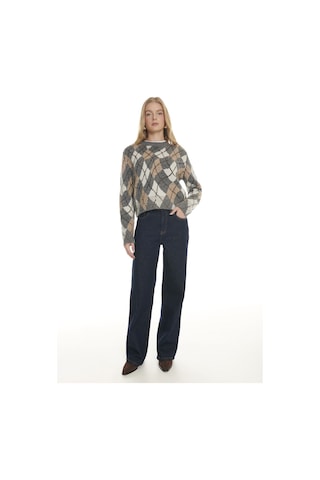 Ted Baker Çok Renkli Kadın Bisiklet Yaka Rahat Baklava Kazak Tbwrkw3027-1 Gri Melanj