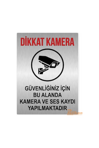 Dikkat Kamera Ve Ses Kaydı Yapılmaktadır Uyarı Levhası 15x20cm Metal Dikkat Kamera Ve Ses Kaydı Yapılmaktadır Uyarı Levhası 15x20cm Metal
