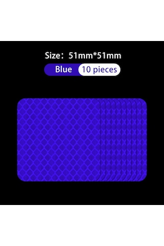 Yansıtıcı Uyarı Etiketi Tekerlek Kaşları Kapı Açma Yansıtıcı Şerit Araba Jant Koruyucu Araba Çıkartması Dıy Kare Mavi 10 Adet