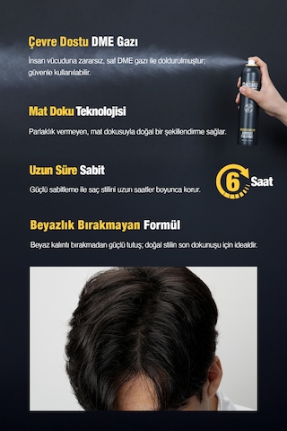 Bambu Özlü Mat Bitiş Ve Güçlü Tutuş Sunan Saç Sabitleyici Sprey Dashu For Men Bamboo Pin Spray 300ml