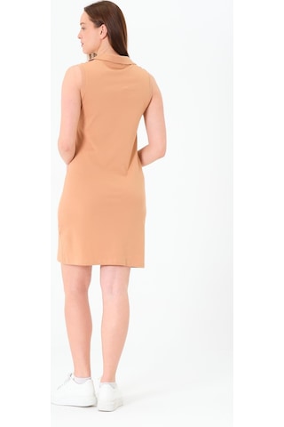 Sortie Collection Polo Yaka Kolsuz Spor Mini Elbise Bej
