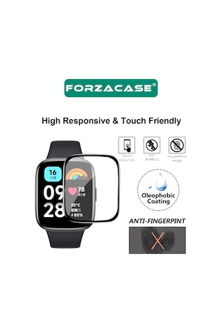 Forzacase Xiaomi Redmi Watch 5 Active İçin Çerçeveli Tam Kaplayan 3d Pet Ekran Koruyucu Film - Fc016 Şeffaf