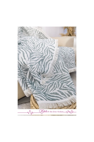 Klasik Pamuklu Koltuk Örtüsü 160x220 Cm Zebra Desen Koltuk Örtüsü Yeşil