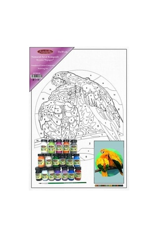 Artebella Numaralı Tuval Kompozit Boyama Antb0010 "Papağan" 35X50