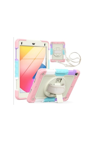 Apple Uyumlu iPad Air 1 9.7" Kılıf Renkli Strap Zırh Case A1474 A1475 A1
