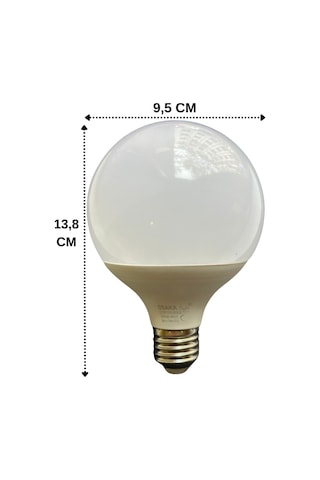 Osaka 15w 100w 6500k Beyaz Işık E27 Duylu G95 Led Glop Ampul 10 Adet