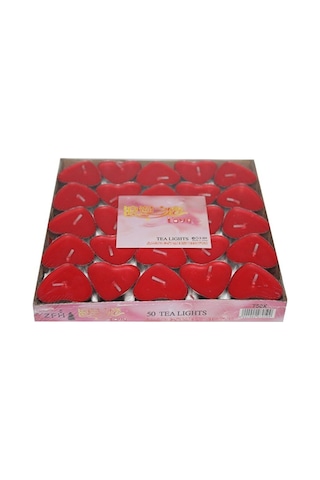 Kalpli Kırmızı Renk 100 Adet Tealight Mum Karışık