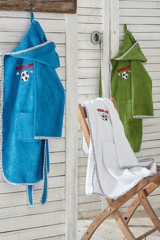 Ecocotton Funny Football Erkek Çocuk Bornoz Beyaz