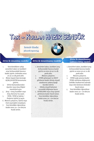 Bmw Uyumlu Qqr Hazır Sensörlu Subap 36106790054 Tak-kullan