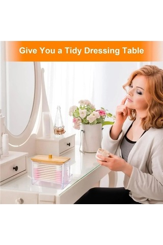 Maoyaya Çok Renkli Bambu Kapaklı Pamuklu Çubuk Tutucu, 1 Adet Çok Renkli