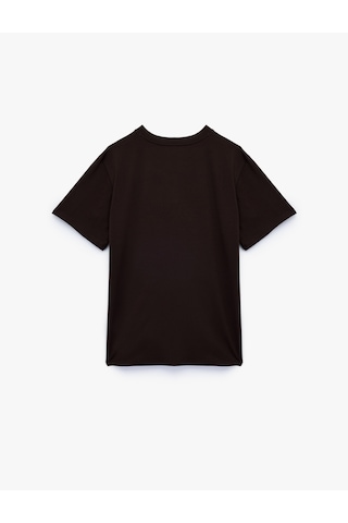 Koton Kısa Kollu Bisiklet Yaka Pamuklu Basic Oversize Tişört Kahverengi 6wak50092ek Kahve