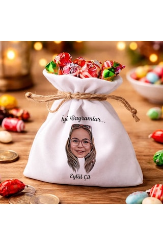 Bk Gift Kişiye Özel Karikatürlü Çocuk Bayram Harçlık Ve Şeker Kesesi -1, İsimli Bayram Kesesi, Bayram Hediyesi Kobitmeyencom36820 Bk Gift