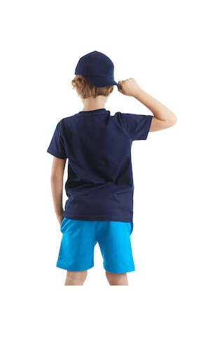 Denokids Shark Surf Erkek Çocuk T-shirt Şort Takım Çok Renkli