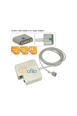 Apple Macbook Air Uyumlu 14.85v 3.05a, 14.5v 3.1a 45w Adaptör, Şarj Aleti Cihazı 5 Pin - Magsafe2 / Cmadp161 17989619