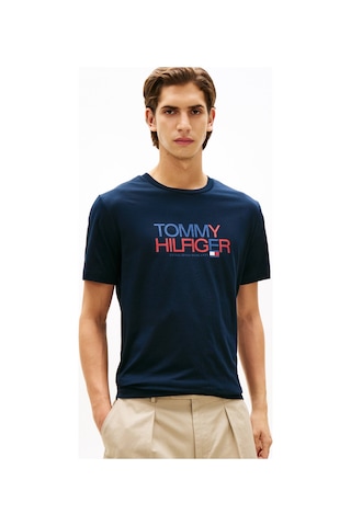 Tommy Hilfiger Mw0mw42369 Brand Love Big Text Erkek Tişört Lacivert