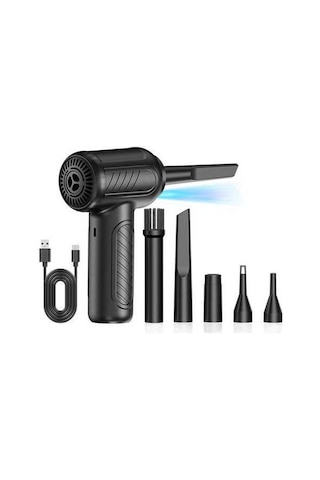 Besthome1 Taşınabilir Şarjlı Toz Üfleme Makinesi - 10000pa Güçlü Emiş, 5 Nozul, Led Işık, Kablosuz Temizlik Aracı, 3x2000mah