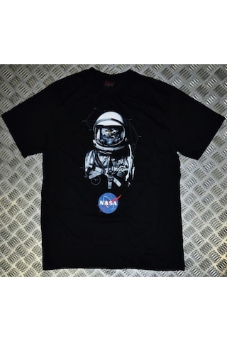Nasa Baskılı T-shirt Siyah