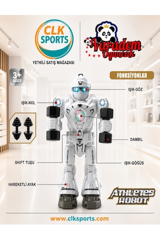 Atletik Sporcu Siyah Robot - Işıklı Ve Müzikli Hareketli , Pilli Genel