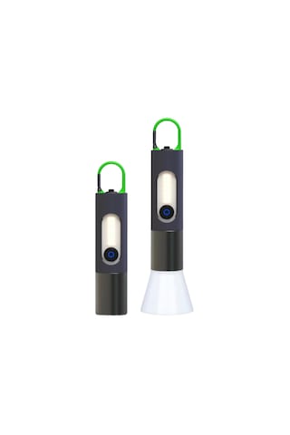 Hp-836 Su Geçirmez Uzun Menzilli Led El Feneri 5730 Led, 5v Usb Şarjlı, Taşınabilir Askılı Tasarım Bej - Siyah