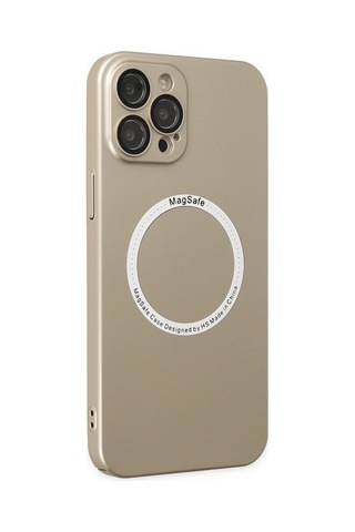 Apple iPhone Uyumlu 12 Pro Kılıf Jack Magneticsafe Lens Silikon - Gold