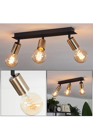 Riolıght Modern3 Siyah3 3xe27 Duylu3 Mafsallı Hareketli Başlık Glop Ampul Hariç Metal Spot Avize Siyah