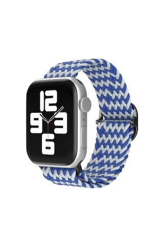 Apple Watch 42mm Star Kordon - Zigzag Beyaz-mavi