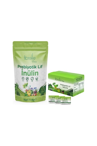 Fibrelle İnülin Prebiyotik Lif Hindibağ 1 KG + İnülin Prebiyotik Lif 30 Şase