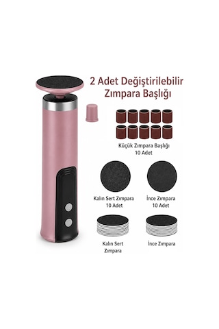 Exenar - Pembe - Ayak Nasır Ve Tırnak Törpüsü Ayak Bakım Cihazı Nasır Sökücü Profesyonel 6 Kademeli Auhma Ahb07