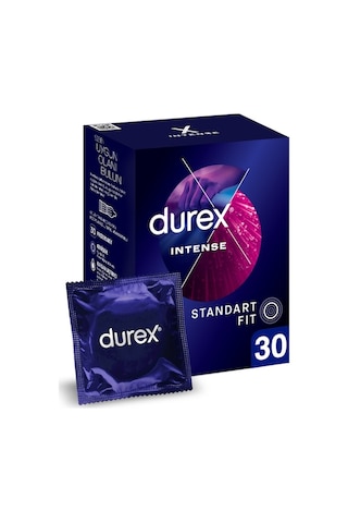 Durex Intense Uyarıcı Jelli ve Tırtıklı Prezervatif 30'lu