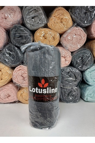 Lotusline Ranforce Fitted Battal Çift Kişilik Çarşafseti-koyu Gri Koyu Gri