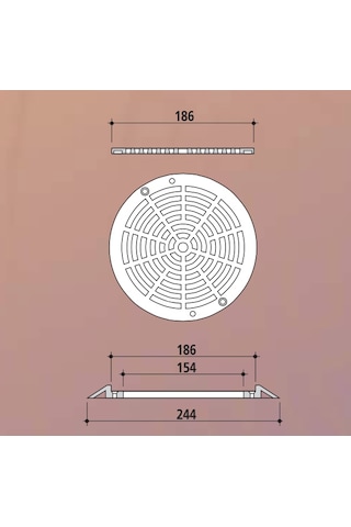 Gemaş Yuvarlak Dip Emiş Izgara Dış Çerçevesi 242 mm-ToptancıyızBi