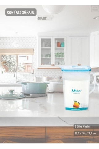Contalı Sürahi Plastik Hava Almaz Sürahi 2 Litre Bpa Free