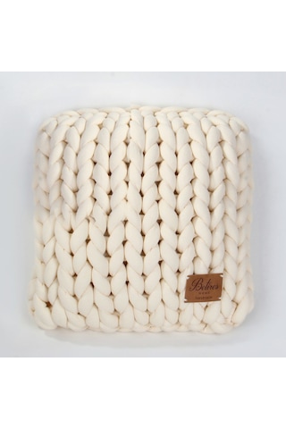 Hmy1801 Chunky Örgü Yastık Naturel