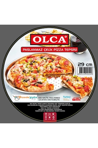 Paslanmaz Çelik Pizza Tepsisi 29 Cm Pizza Için