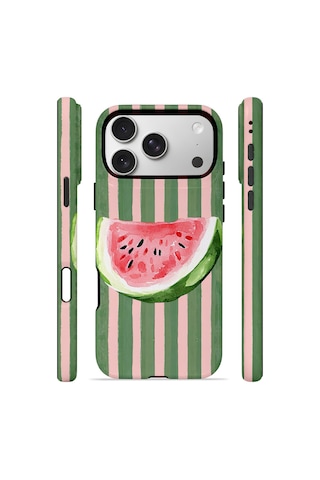 Apple iPhone Uyumlu 17 Pro Max Vorian Çift Katmanlı Magsafe Kılıf Watermelon Postcard
