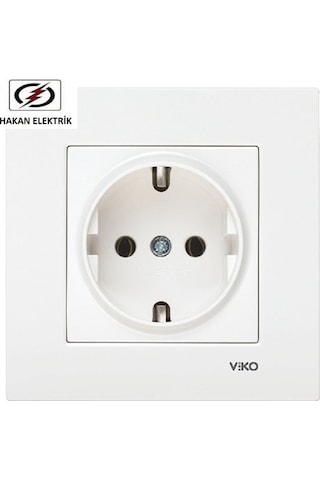 Viko Karre Meridian Topraklı Çerçevesiz Priz Beyaz PRIZ-028