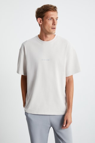 Grimelange Rıver Erkek Oversize Fit Bol Kesim Nakış Işlemeli Basic Örme Taş Rengi T-shirt Taş Rengi