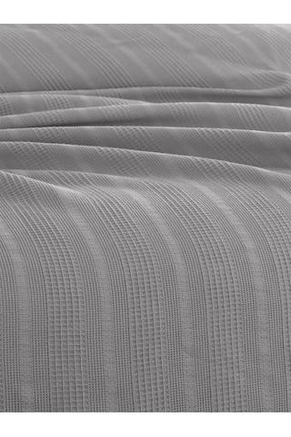 Tek Kişilik Waffle Pike 160x230cm, %100 Pamuk, Petek Tasarım, Gri Renk Gri