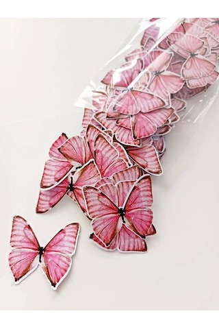 Kelebek Buketi İçin Parlak Kalın 220gr Fotoğraf Kağıdı Pembe