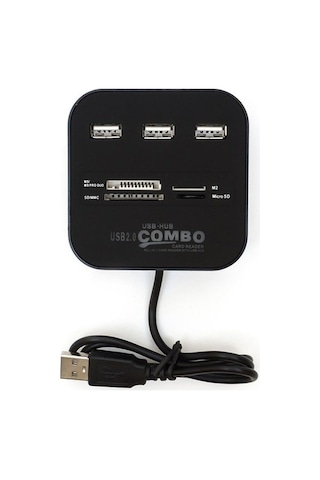 7 Port USB 2.0 Combo HUB Çoklayıcı Multi Çoklu Kart Okuyucu