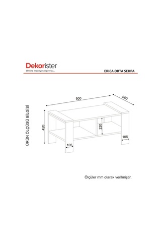 Dekorister Erica Orta Sehpa Beyaz-Ceviz