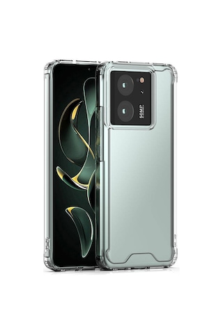 Xiaomi Mi 13t Pro Kılıf Kenarları Silikon Köşe Koruma Coss Şeffaf