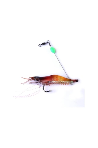 PROFISHER Silikon Yapay Fosforlu Karides Sahte Yem (A) Bordo