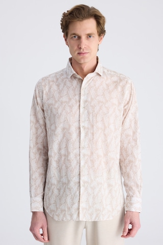 D'S Damat Ds Damat Regular Fit Bej Baskılı %100 Pamuklu Gömlek 4hc02ad013270 Bej
